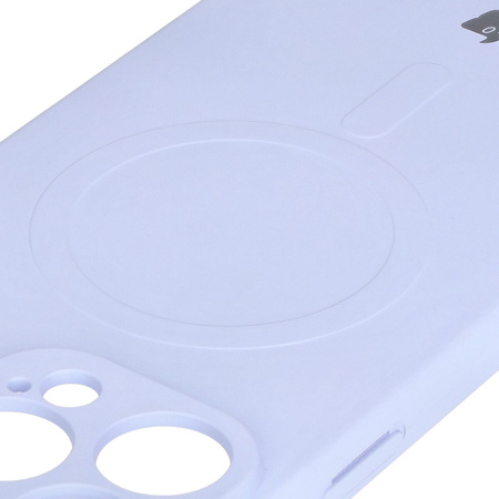 Silikonowe etui z pierścieniem magnetycznym Bizon Case Silicone Magnetic do iPhone 16 Pro Max, jasnofioletowe