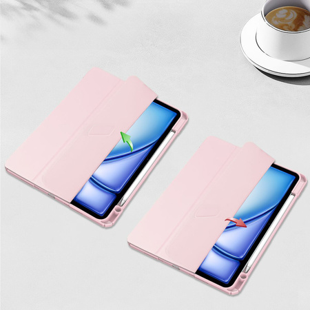 Etui Bizon Case Tab Clear Matt do iPad Air 13" 2024, różowe