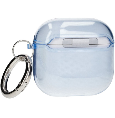Elastyczne etui z karabińczykiem Bizon Case Headphone Clear do AirPods 4 przeźroczysto-niebieskie
