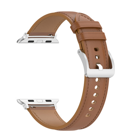 Skórzany pasek Bizon Strap Watch Casual do Apple Watch 38/40/41mm/S10 42mm, jasnobrązowy