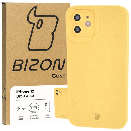 Ekologiczne etui Bizon Bio-Case do iPhone 12, żółte