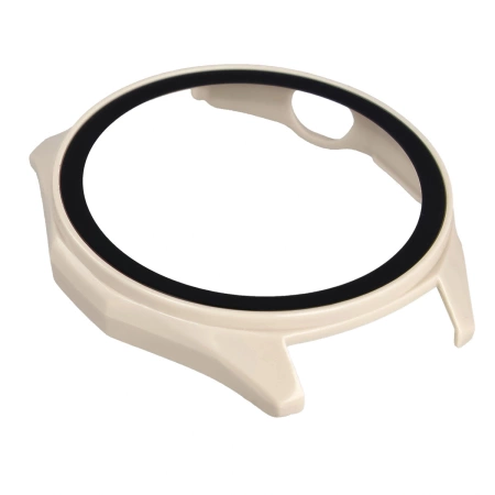Etui ze szkłem do zegarka Bizon Case Watch Adamo do Huawei Watch GT6 46 mm, beżowe