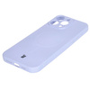Silikonowe etui z pierścieniem magnetycznym Bizon Case Silicone Magnetic do iPhone 16 Pro, jasnofioletowe