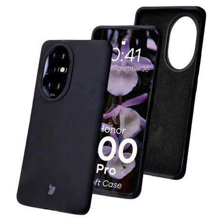 Silikonowe etui Bizon Soft Case do Honor 200 Pro, czarne