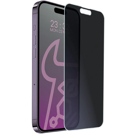 Prywatyzujące szkło hybrydowe Bizon Glass Mule Shadow do iPhone 14 Pro, matowe