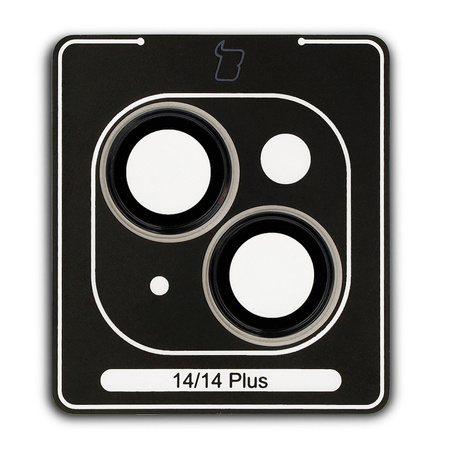 Szkło na aparat z aplikatorem Bizon Glass Snap Lens do iPhone 14/14 Plus, 1 zestaw, czarna ramka