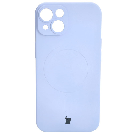 Etui silikonowe z pierścieniem magnetycznym Bizon Case Silicone Magnetic do iPhone 14, jasnofioletowe