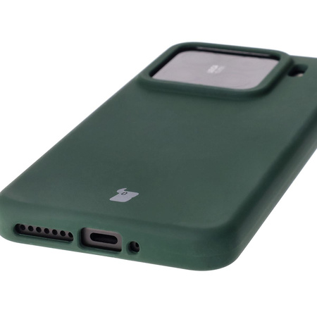 Silikonowe etui Bizon Soft Case do Xiaomi 15, ciemnozielone