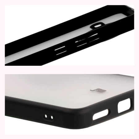 Etui Bizon Case Angelo do Xiaomi Poco F7 Pro, półprzezroczyste z czarną ramką