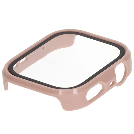 Etui ze szkłem do zegarka Bizon Case Watch Adamo do Huawei Watch Fit 4 Pro, różowe