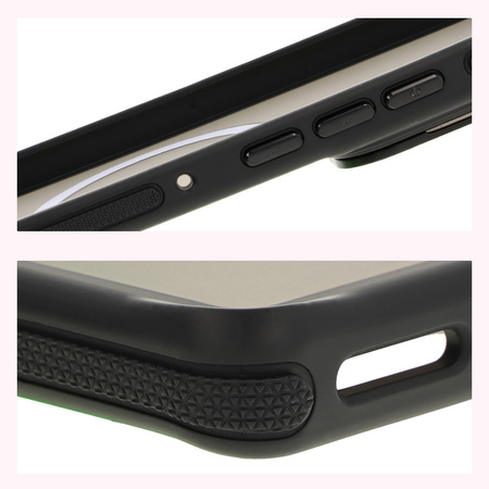 Etui z podstawką i pierścieniem magnetycznym Bizon Case Eclipse do Motorola Edge 50 Fusion, przydymione z czarną ramką