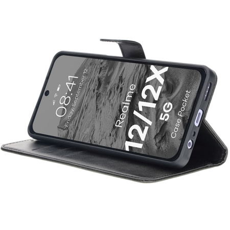 Etui z klapką Bizon Case Pocket do Realme 12 / 12x, czarne