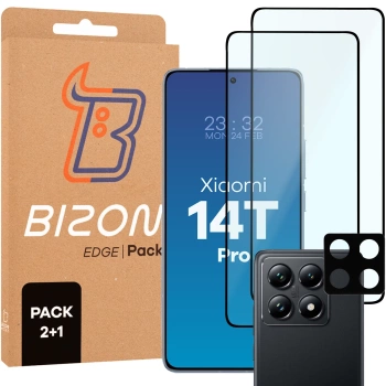 2x Szkło + szybka na aparat Bizon Edge 2 Pack do Xiaomi 14T Pro