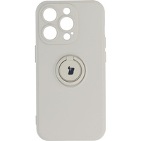 Etui Bizon Case Silicone Ring Sq do iPhone 14 Pro, beżowe