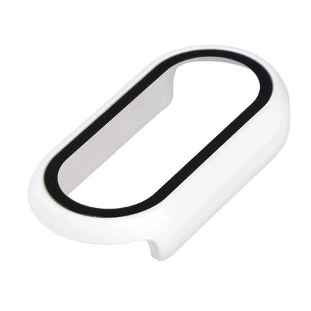 Etui ze szkłem do zegarka Bizon Case Watch Adamo do Xiaomi Smart Band 10, białe