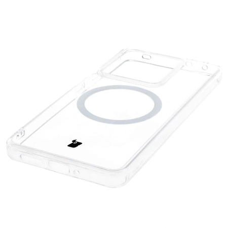 Etui z pierścieniem magnetycznym Bizon Case CrystalO do Realme GT 7 / 7T, przezroczyste