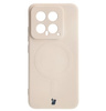 Etui Bizon Case Silicone Magnetic Sq do Xiaomi 14, beżowe