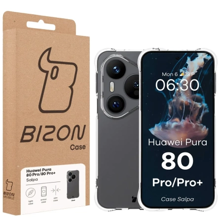 Elastyczne etui Bizon Case Salpa do Huawei Pura 80 Pro / Pro Plus, przezroczyste