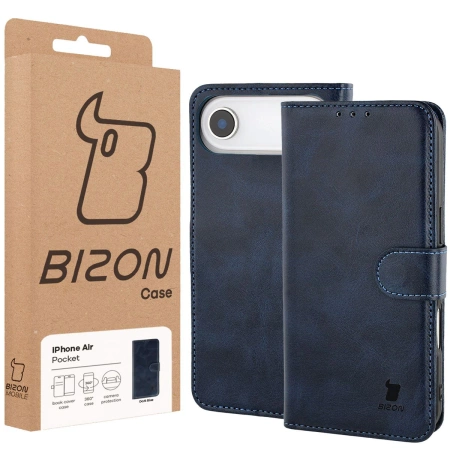 Etui z klapką Bizon Case Pocket do iPhone Air, granatowe