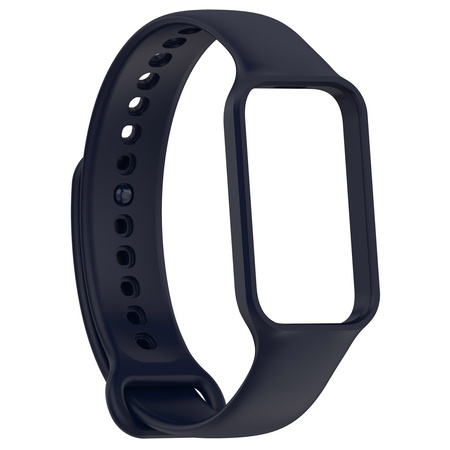 Etui z paskiem Bizon Strap + Case Watch Dots do Xiaomi Redmi Smart Band 2 / Xiaomi Mi Band 8 Active, granatowe