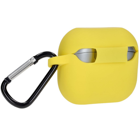 Silikonowe etui z karabińczykiem Bizon Case Headphone Silicone do Galaxy Buds 3/3 Pro/3 FE, żółte