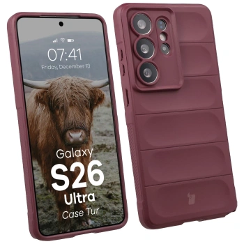 Pancerne etui Bizon Case Tur do Galaxy S26 Ultra, burgundowe