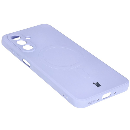 Silikonowe etui z pierścieniem magnetycznym Bizon Case Silicone Magnetic Sq do Galaxy A26 5G, jasnofioletowe