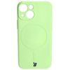 Etui Bizon Case Silicone Magnetic Sq do iPhone 13 Mini, jasnozielone