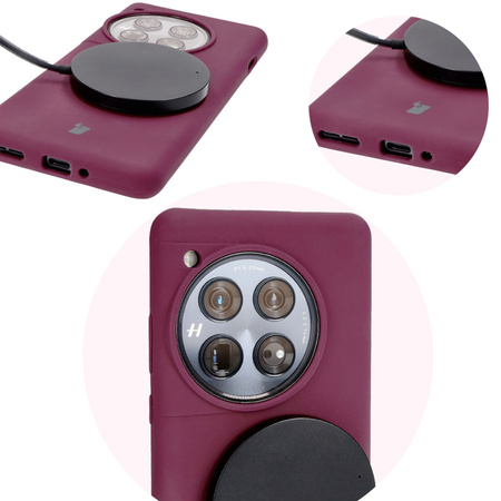 Silikonowe etui Bizon Soft Case do OnePlus 12, ciemnofioletowe