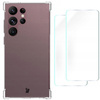 Etui + 2x folia + obiektyw Bizon Case Clear Pack do Galaxy S23 Ultra, przezroczyste