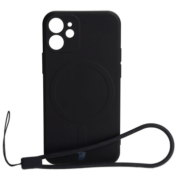 Etui Bizon Case Silicone Magnetic Sq do Apple iPhone 12 Mini, czarne