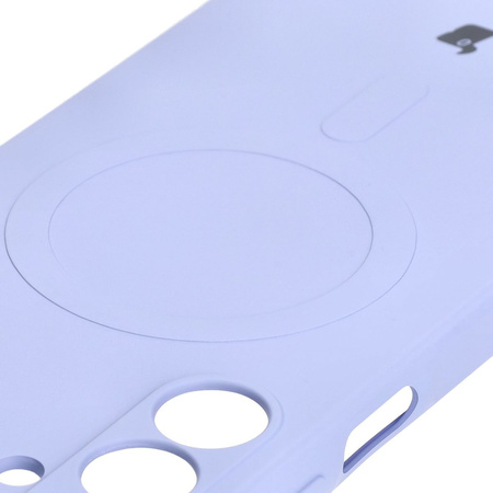 Silikonowe etui z pierścieniem magnetycznym Bizon Case Silicone Magnetic Sq do Galaxy A16 4G / 5G, jasnofioletowe