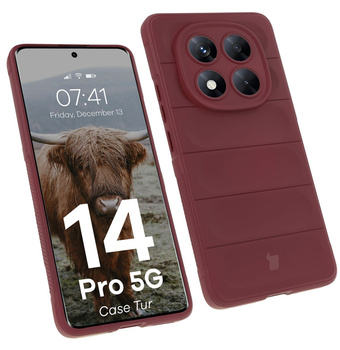Pancerne etui Bizon Case Tur do Xiaomi Redmi Note 14 Pro 5G / Poco X7, burgundowe