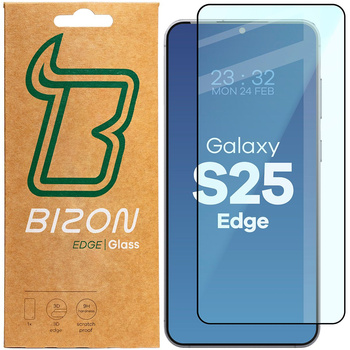 Szkło hartowane Bizon Glass Edge 2 do Galaxy S25 Ultra, czarna ramka