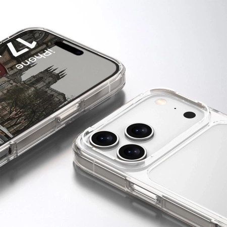 Etui Bizon Case Halo do iPhone 17 Pro Max, przezroczyste