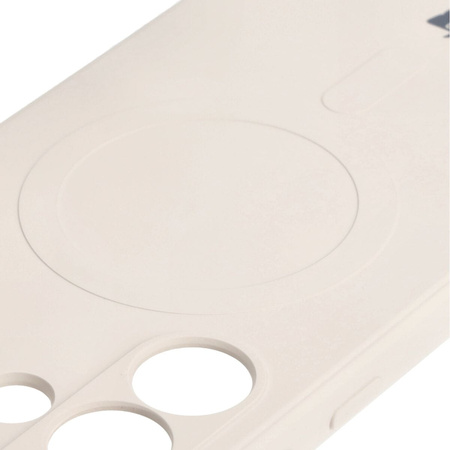 Etui Bizon Case Silicone Magnetic Sq do Galaxy S24 Ultra, beżowe