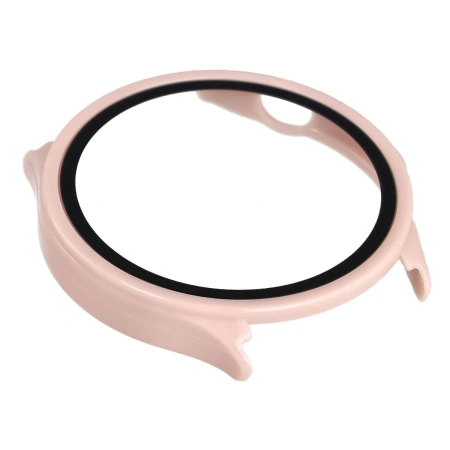 Etui ze szkłem do zegarka Bizon Case Watch Adamo do OnePlus Watch Lite 45 mm / Oppo Watch S 45 mm, różowe