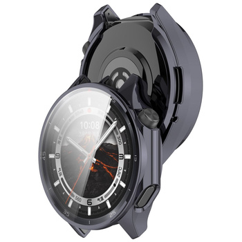 Etui z osłoną ekranu Bizon Case Watch Felipe do OnePlus Watch 3 / Oppo Watch X2, szare