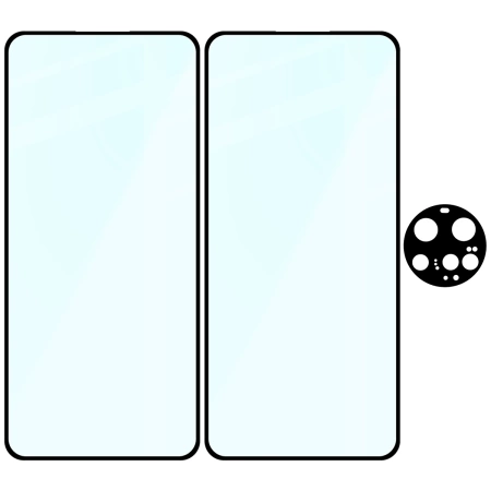 2x Szkło hartowane z ramką + szybka na aparat Bizon Edge 3D Pack do Oppo Reno 12