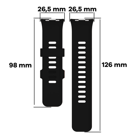 Pasek Bizon Strap Watch Silicone B do Xiaomi Redmi Watch 5/4 / Smart Band 9/8 Pro, czarny