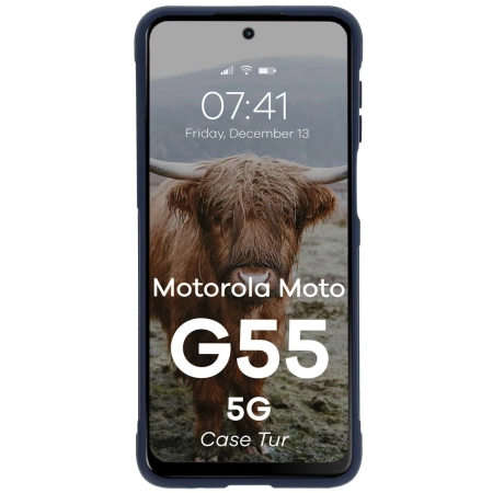 Pancerne etui Bizon Case Tur do Motorola Moto G55 5G, granatowe