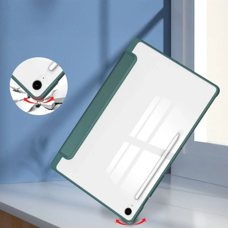 Etui z klapką Bizon Case Tab Clear Matt do Galaxy Tab S10 FE Plus, ciemnozielone