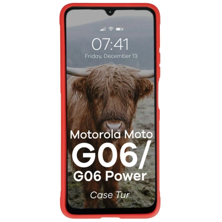 Pancerne etui Bizon Case Tur do Motorola Moto G06 4G / G06 Power 4, czerwone