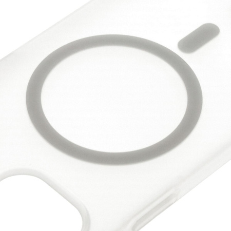 Etui z pierścieniem magnetycznym Bizon Case MatteO do iPhone 15, półprzezroczyste