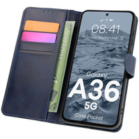 Etui z klapką Bizon Case Pocket do Galaxy A36 5G, granatowe