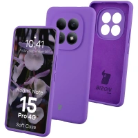 Silikonowe etui Bizon Soft Case do Xiaomi Redmi Note 15 Pro 4G, fioletowe