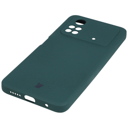 Etui Bizon Case Silicone do Xiaomi Poco M4 Pro 4G, ciemnozielone