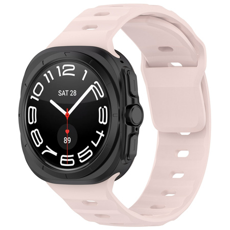 Silikonowy pasek Bizon Strap Watch Silicone do Galaxy Watch Ultra 47 mm, różowy