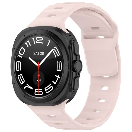 Silikonowy pasek Bizon Strap Watch Silicone G do Galaxy Watch Ultra 47 mm, różowy