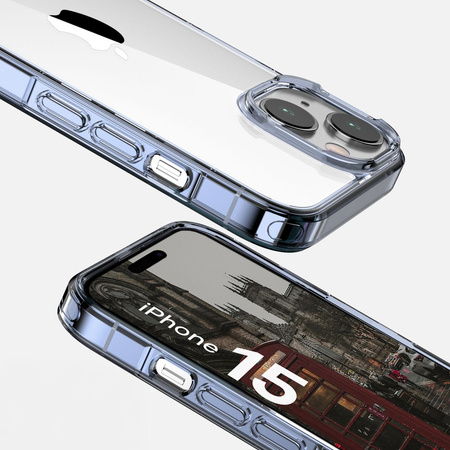 Etui Bizon Case Halo do iPhone 15, przezroczysto-niebieskie